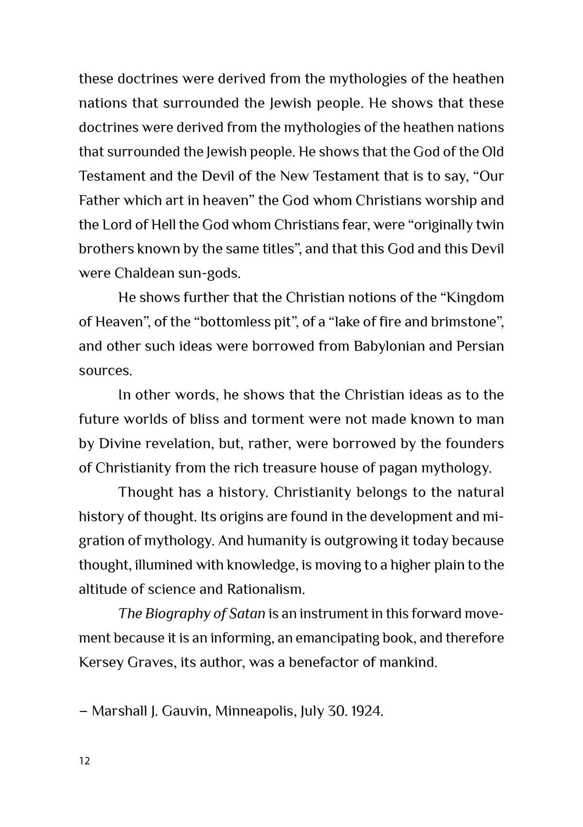 The Biography of Satan