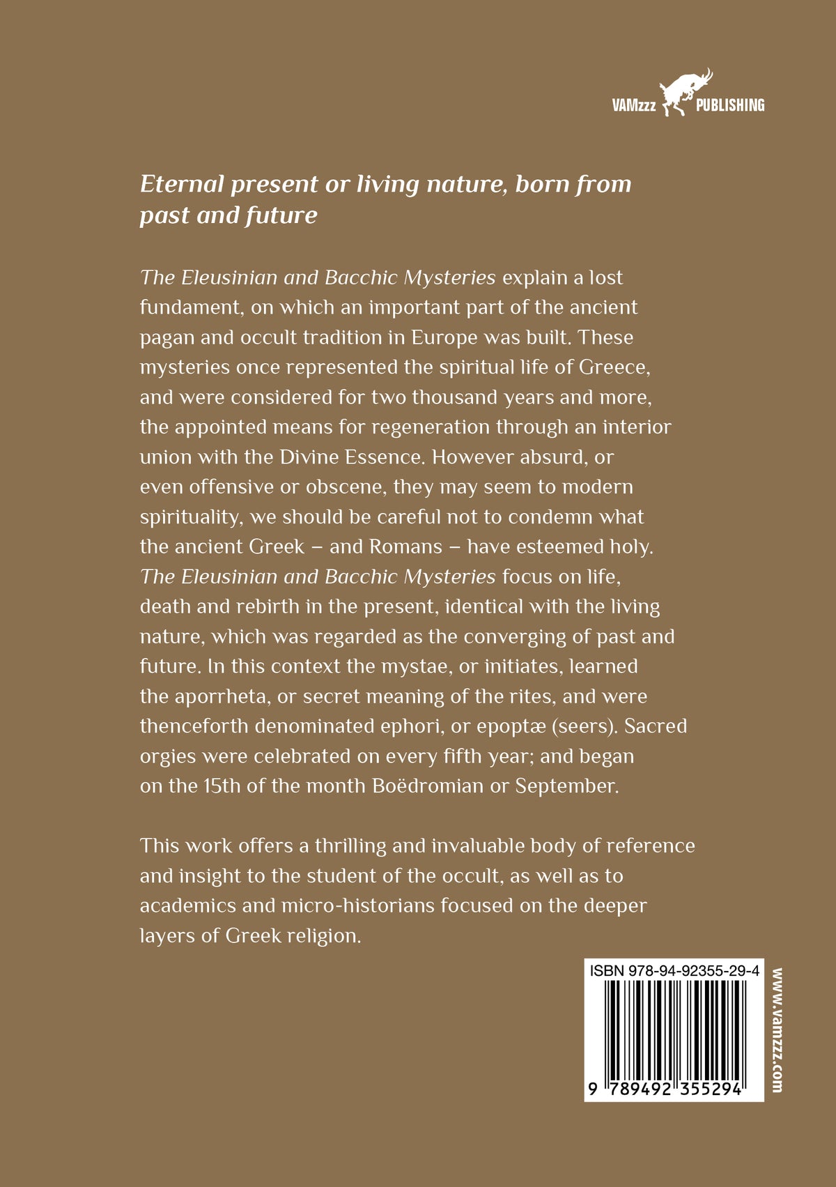 The Eleusinian and Bacchic Mysteries