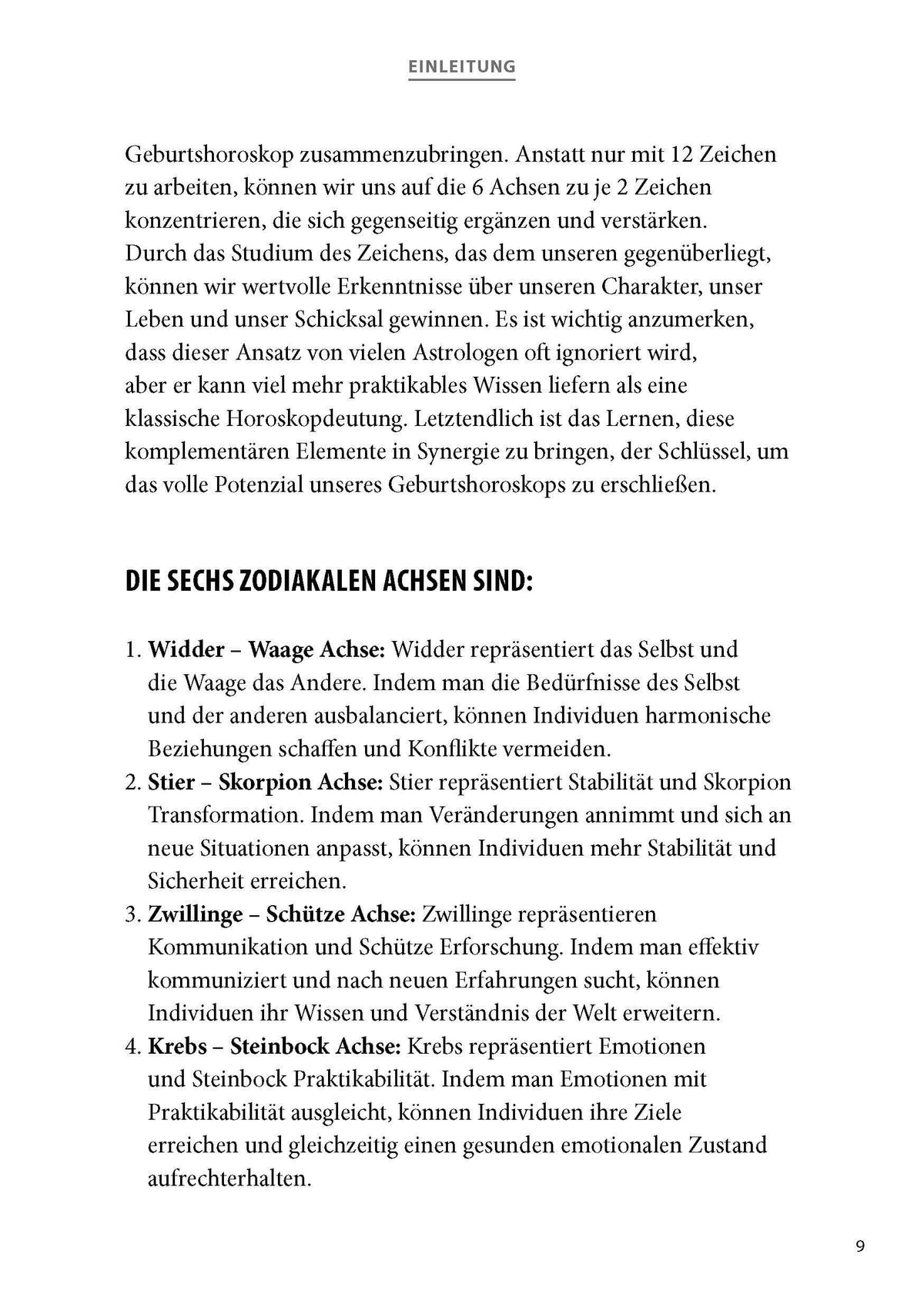 Sechs Achsen Astrologie