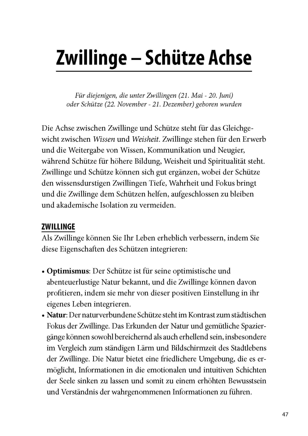 Sechs Achsen Astrologie