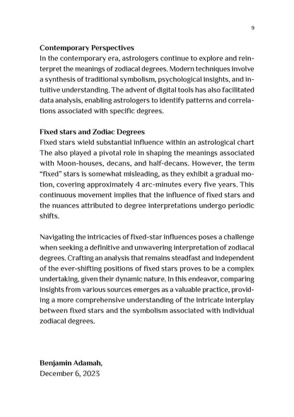 The Meaning of the 360 Zodiacal Degrees